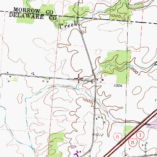 Topographic Map of Oak Hall School (historical), OH