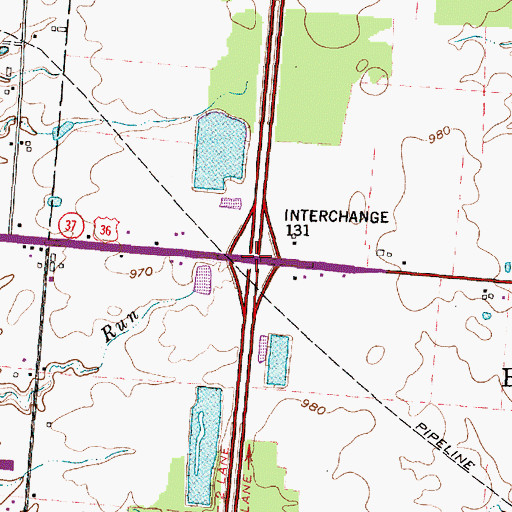 Topographic Map of Interchange 131, OH