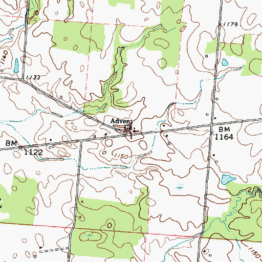 Topographic Map of East Porter School (historical), OH