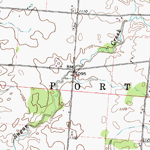 Topographic Map of Center School (historical), OH