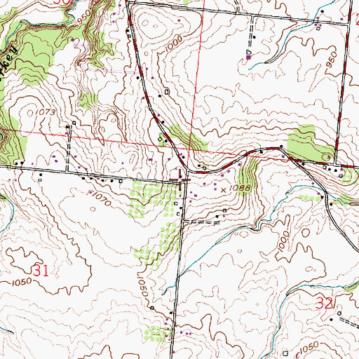 Topographic Map of Ridge School (historical), OH