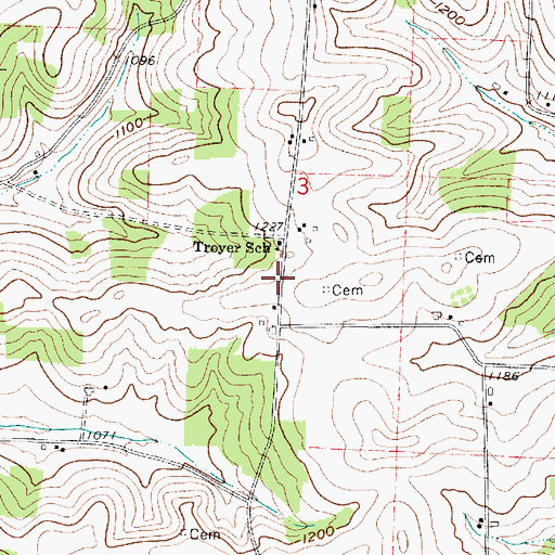 Topographic Map of Miller School (historical), OH
