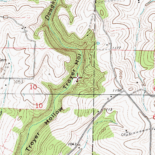 Topographic Map of Troyers Mill (historical), OH