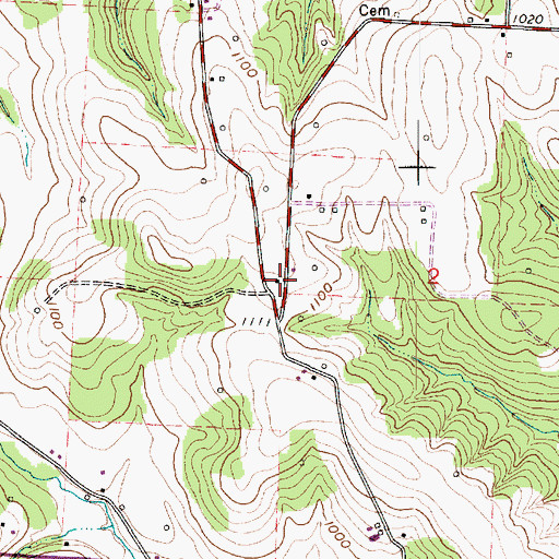 Topographic Map of Gambles School (historical), OH