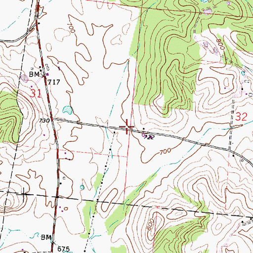 Topographic Map of Fairview School (historical), OH