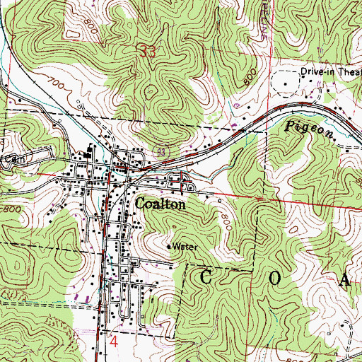 Topographic Map of Englishville, OH