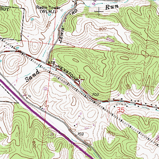 Topographic Map of Kansas School (historical), OH