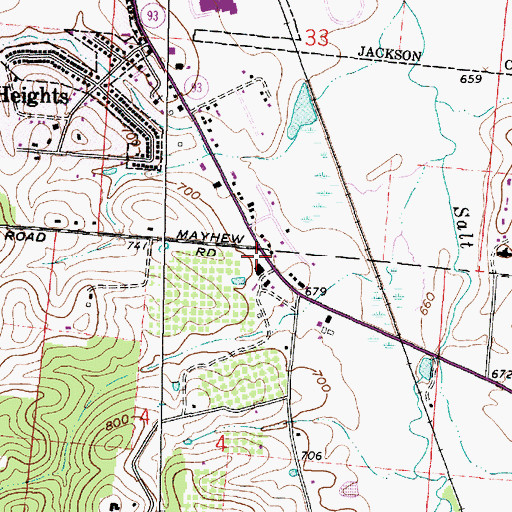 Topographic Map of Bunn School (historical), OH