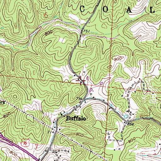 Topographic Map of Centerpoint School (historical), OH