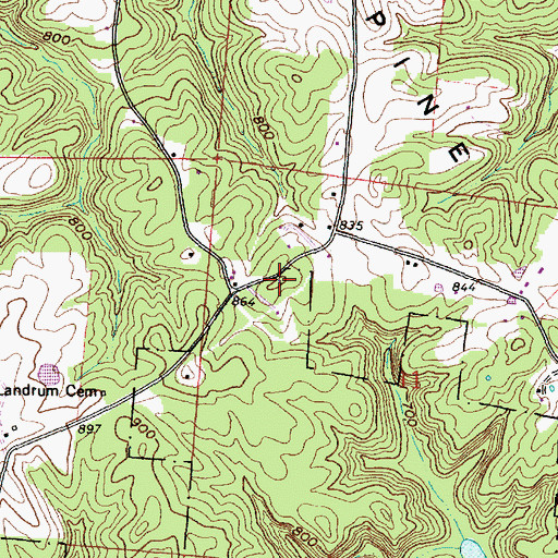 Topographic Map of Pine School (historical), OH