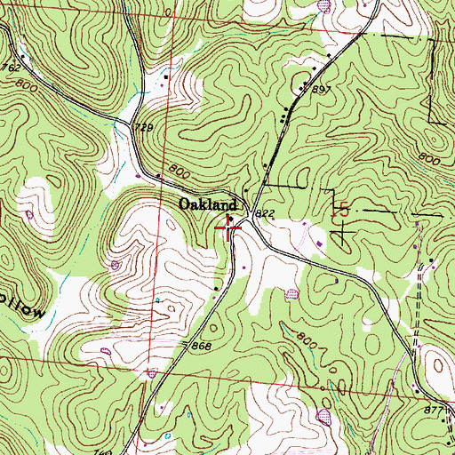 Topographic Map of Oakland School (historical), OH