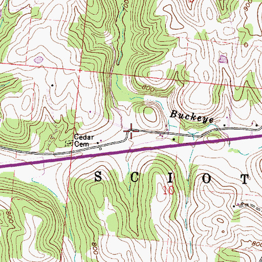 Topographic Map of Cove School (historical), OH