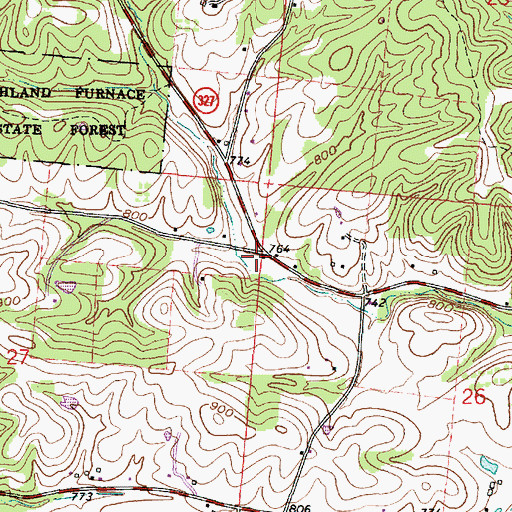 Topographic Map of Clayton School (historical), OH