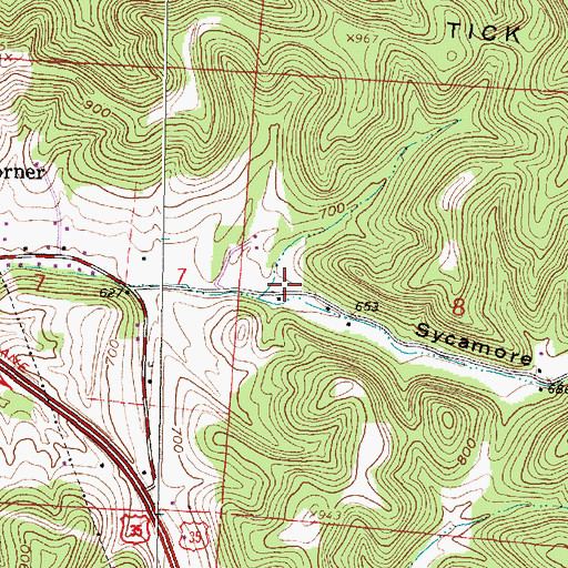 Topographic Map of Sycamore School (historical), OH