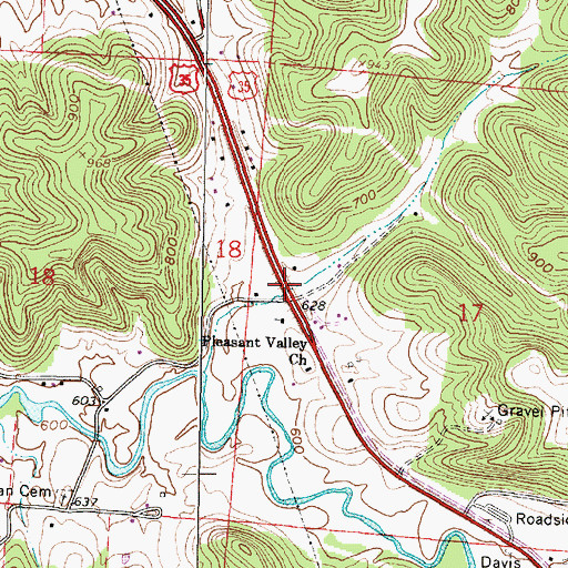 Topographic Map of Pleasant Valley School (historical), OH