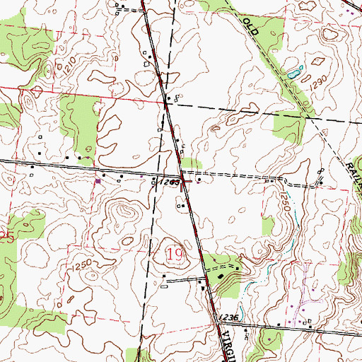 Topographic Map of Oak Grove School (historical), OH