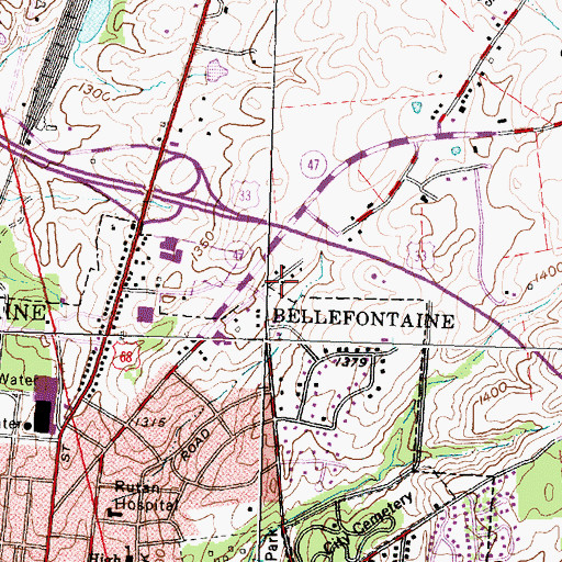 Topographic Map of School Number 2 (historical), OH