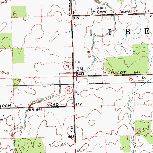 Topographic Map of School Number 3 (historical), OH
