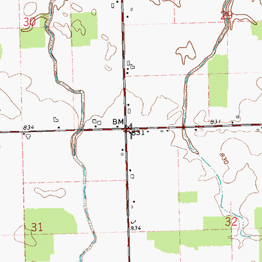 Topographic Map of Wildcat School (historical), OH
