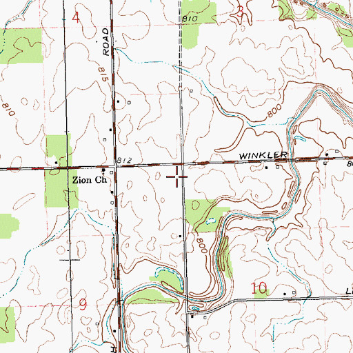 Topographic Map of Winkler School (historical), OH