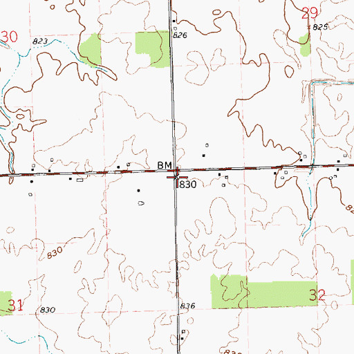 Topographic Map of Red School (historical), OH
