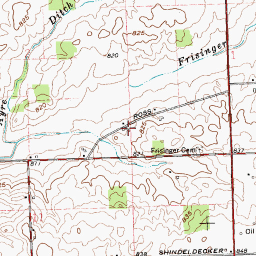 Topographic Map of Frisinger School (historical), OH