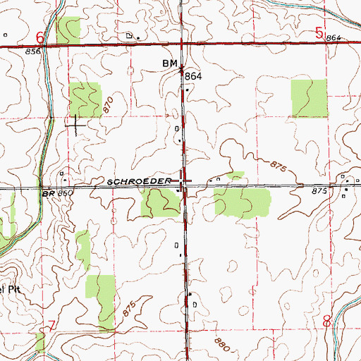 Topographic Map of School Number 3 (historical), OH