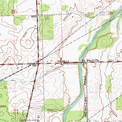 Topographic Map of Center School (historical), OH