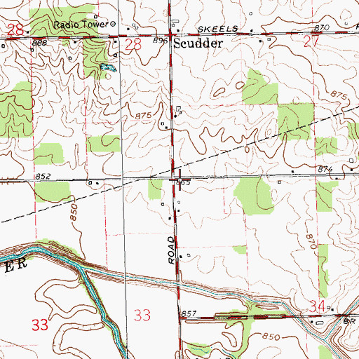 Topographic Map of Scudder School (historical), OH