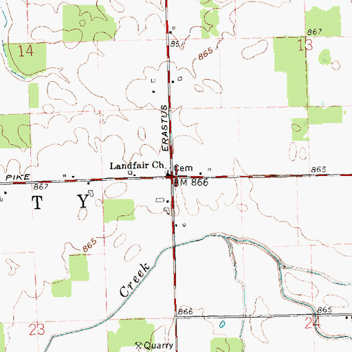 Topographic Map of Landfair School (historical), OH