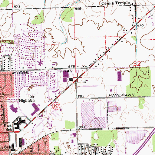Topographic Map of Mosier School (historical), OH
