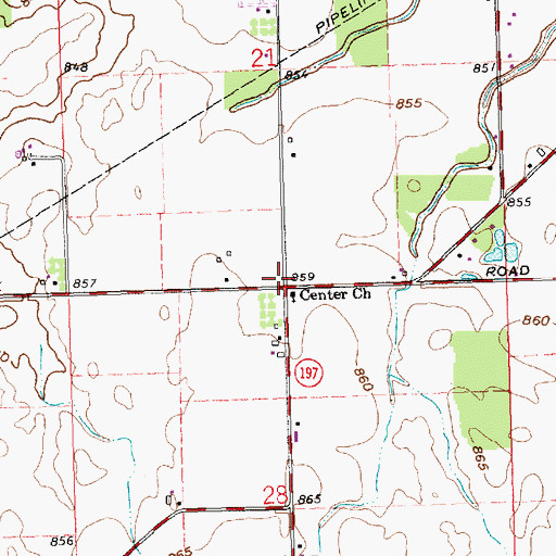 Topographic Map of Center School (historical), OH