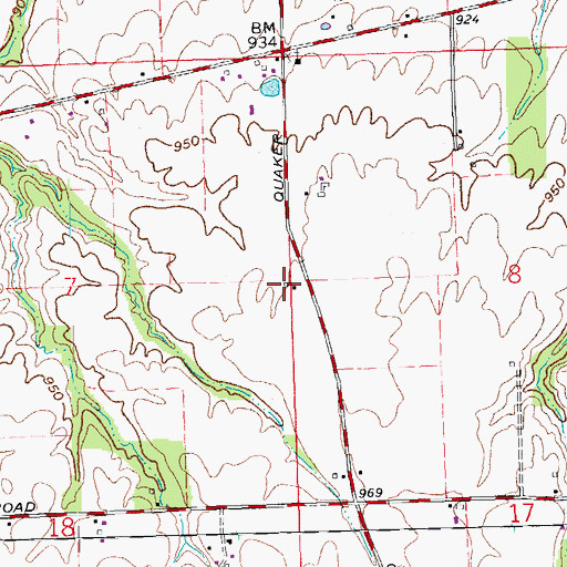 Topographic Map of Roberts School (historical), OH
