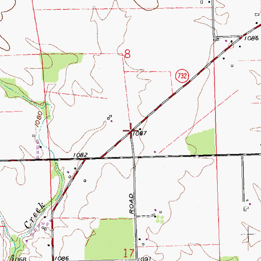 Topographic Map of Conarroe Corners, OH