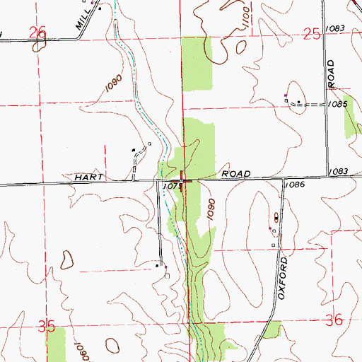 Topographic Map of Hart School (historical), OH