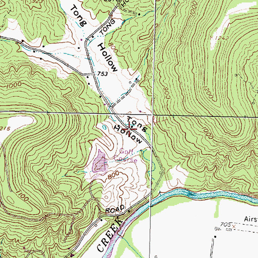 Topographic Map of Tong Hollow School (historical), OH