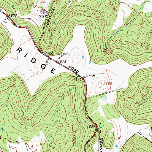 Topographic Map of Beech Glen School (historical), OH