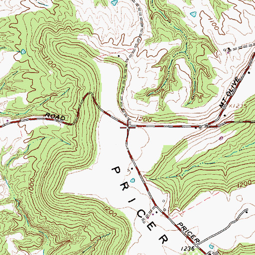 Topographic Map of Mount Olive School (historical), OH