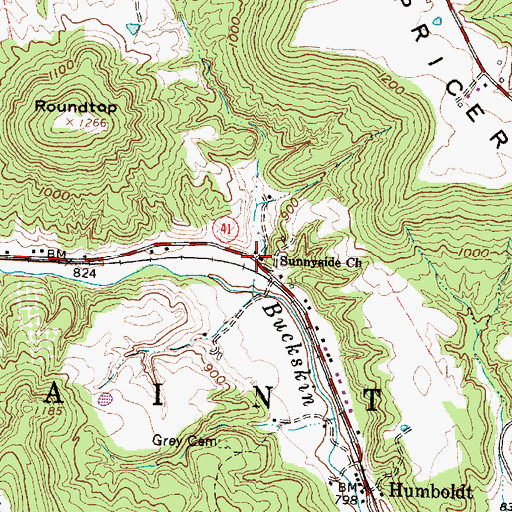 Topographic Map of Sunnyside School (historical), OH