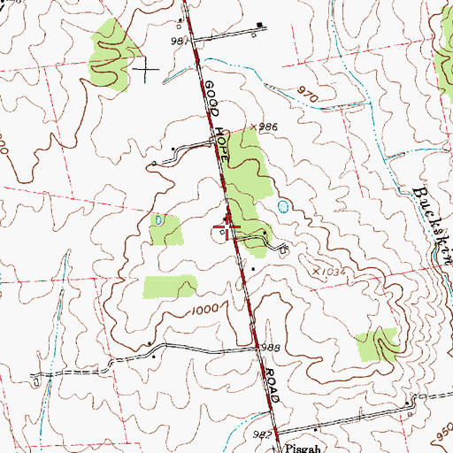 Topographic Map of Pisgah School (historical), OH