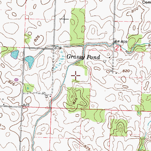 Topographic Map of Decker Pond (historical), OH