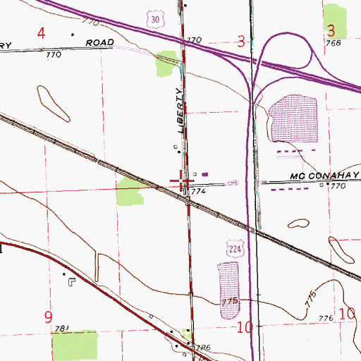 Topographic Map of Dix School (historical), OH