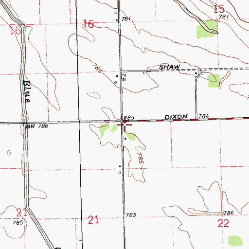 Topographic Map of Shook School (historical), OH