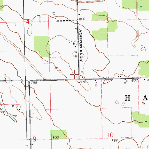 Topographic Map of Reidenbach School (historical), OH
