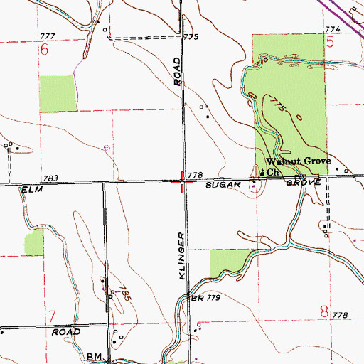 Topographic Map of Greyhound School (historical), OH