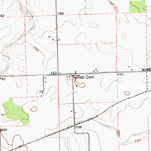 Topographic Map of Horeb Church (historical), OH