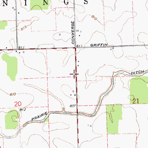Topographic Map of Prairie School (historical), OH