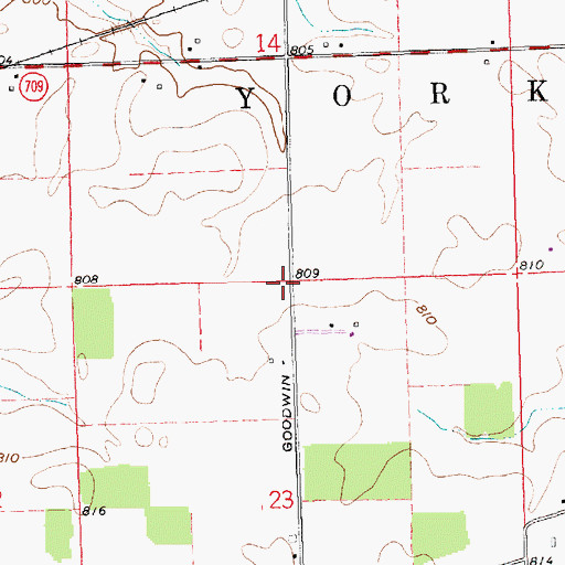 Topographic Map of Pugh School (historical), OH