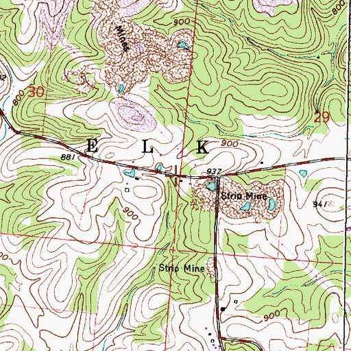 Topographic Map of Hawk School (historical), OH
