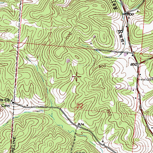 Topographic Map of Dolly School (historical), OH